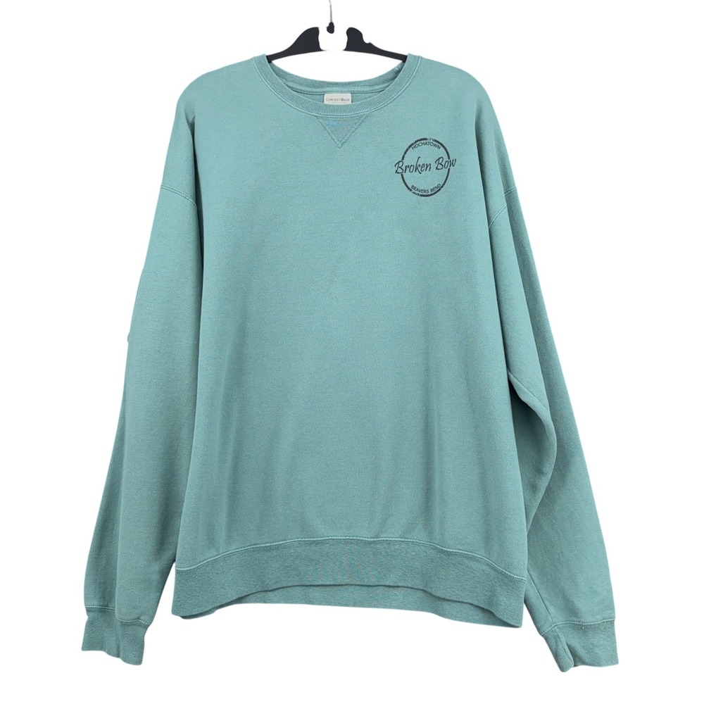 ComfortWash Broken Bow Sweatshirt Women XL Cotton Blend Sage Green Travel‎